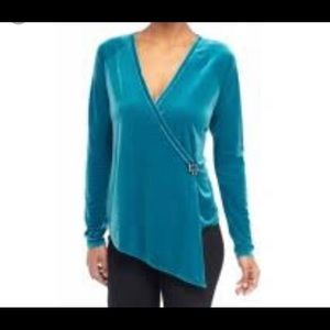 Limited Collection Aqua Blue Velour Top